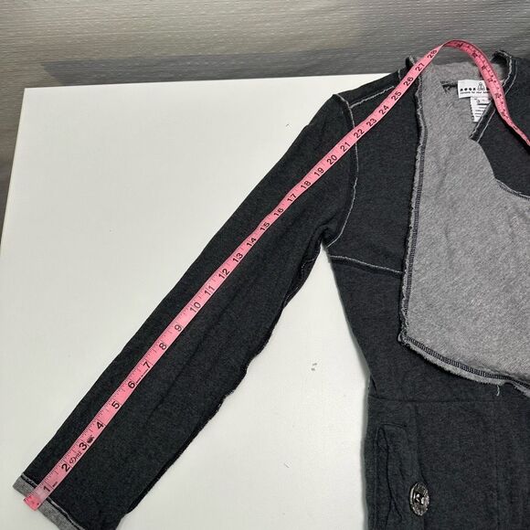 Neon Buddha Womens Long Sleeve Draped Cardigan Size S Cotton Grey Lagenlook Arts - Picture 7 of 12